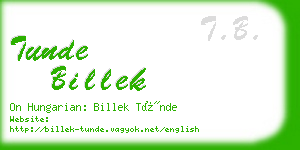 tunde billek business card